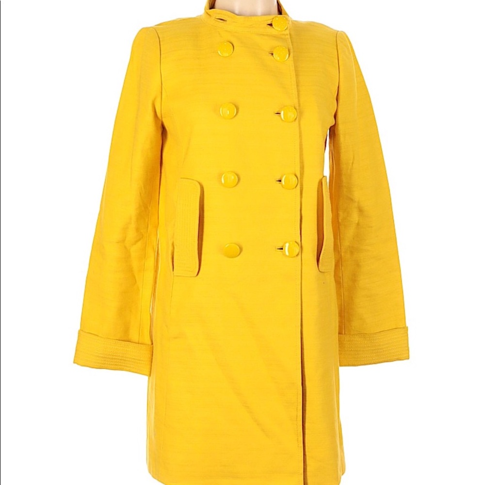 J. Crew Yellow Lined Trench Coat
